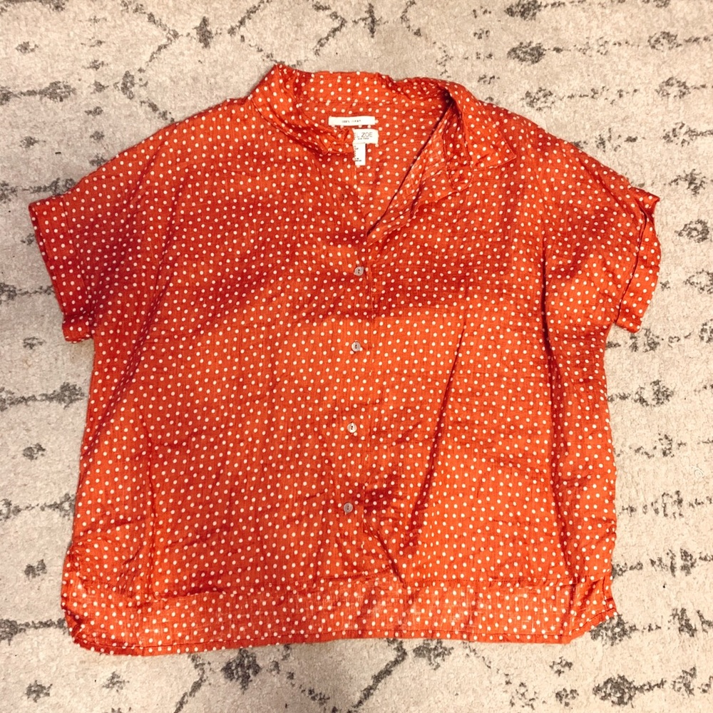 Crop Collared Button Down Shirt - size S